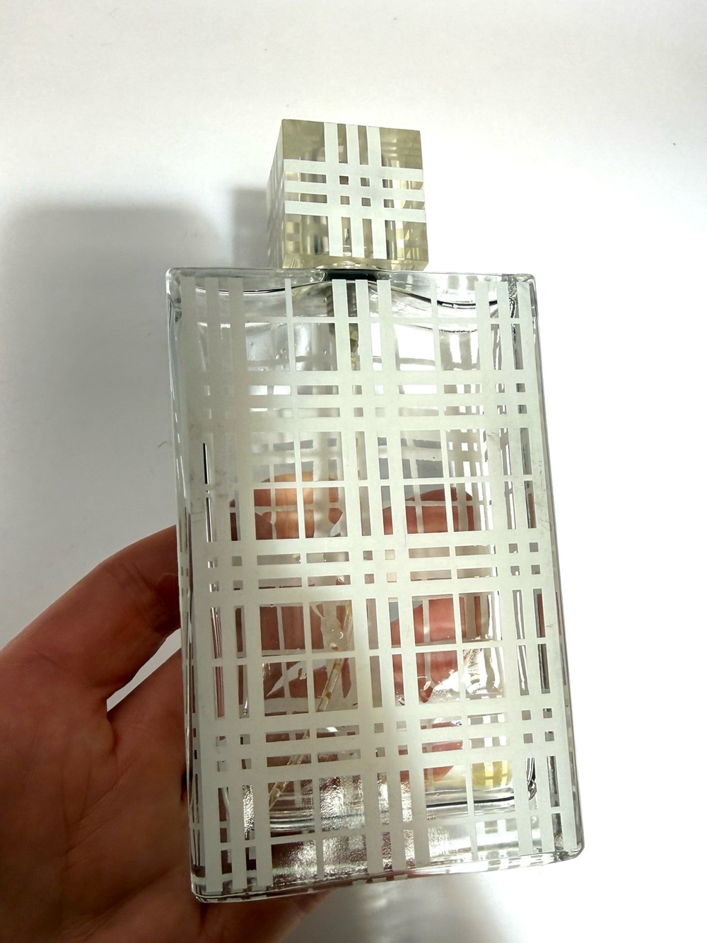 BURBERRY BRIT glass Bottle with White Plaid Pattern